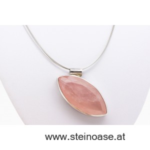 Anhänger Rosenquarz  - 925 Silber